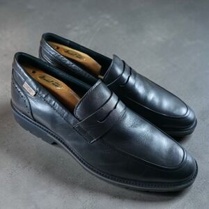 Pikolinos Mens Penny Loafers Size 43 US 9.5 - 10 Black Leather Slip On Shoes
